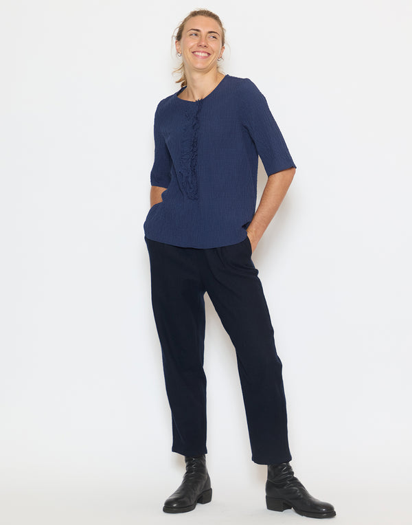 Blue Night Cotton Elastin Blend Shirt