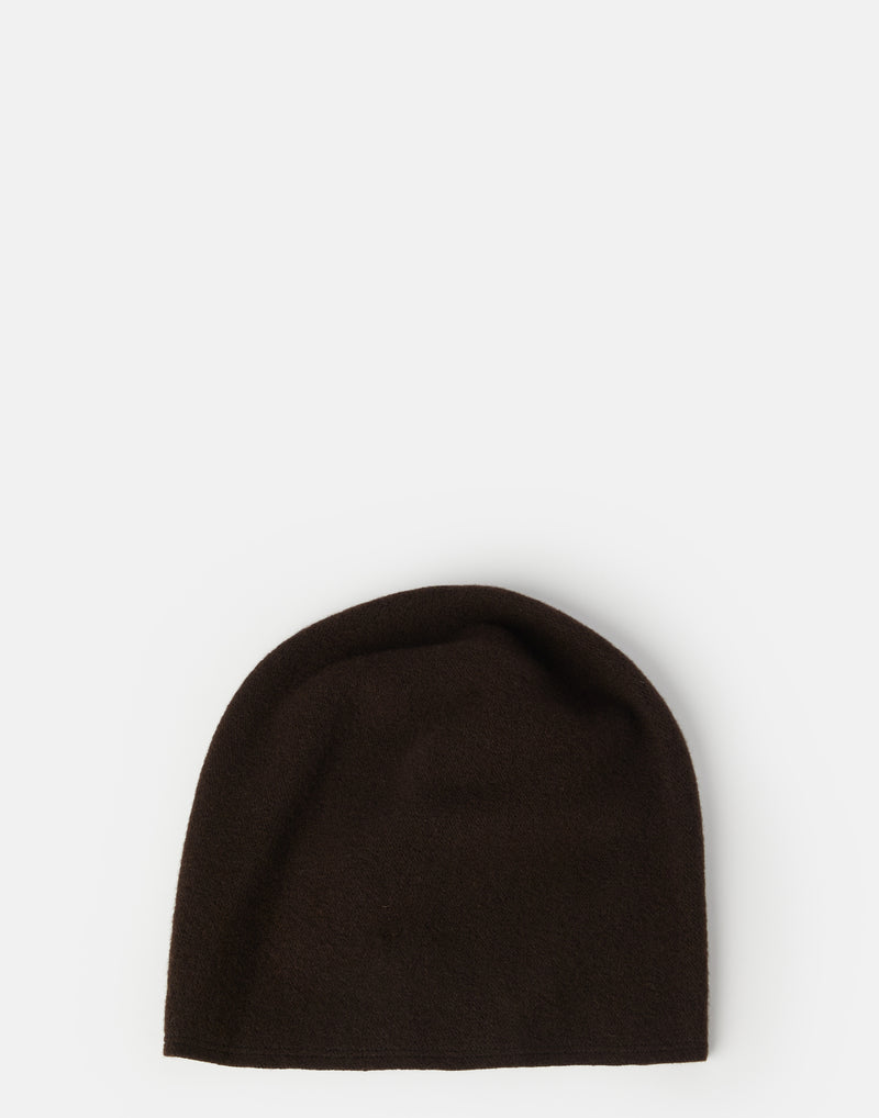 Chocolate Taiga Long E Wool Beanie