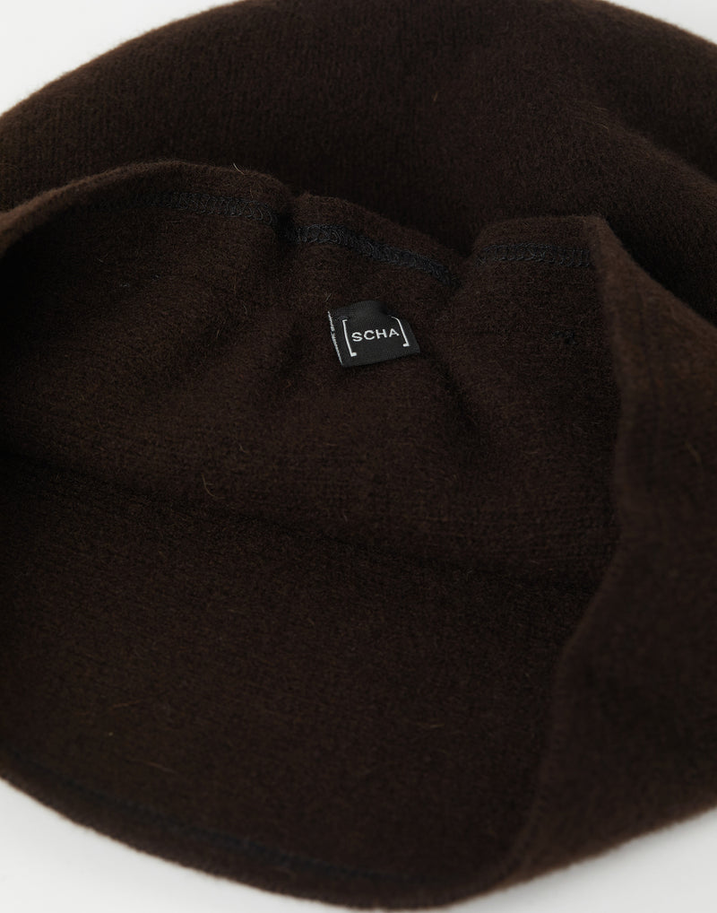 Chocolate Taiga Long E Wool Beanie