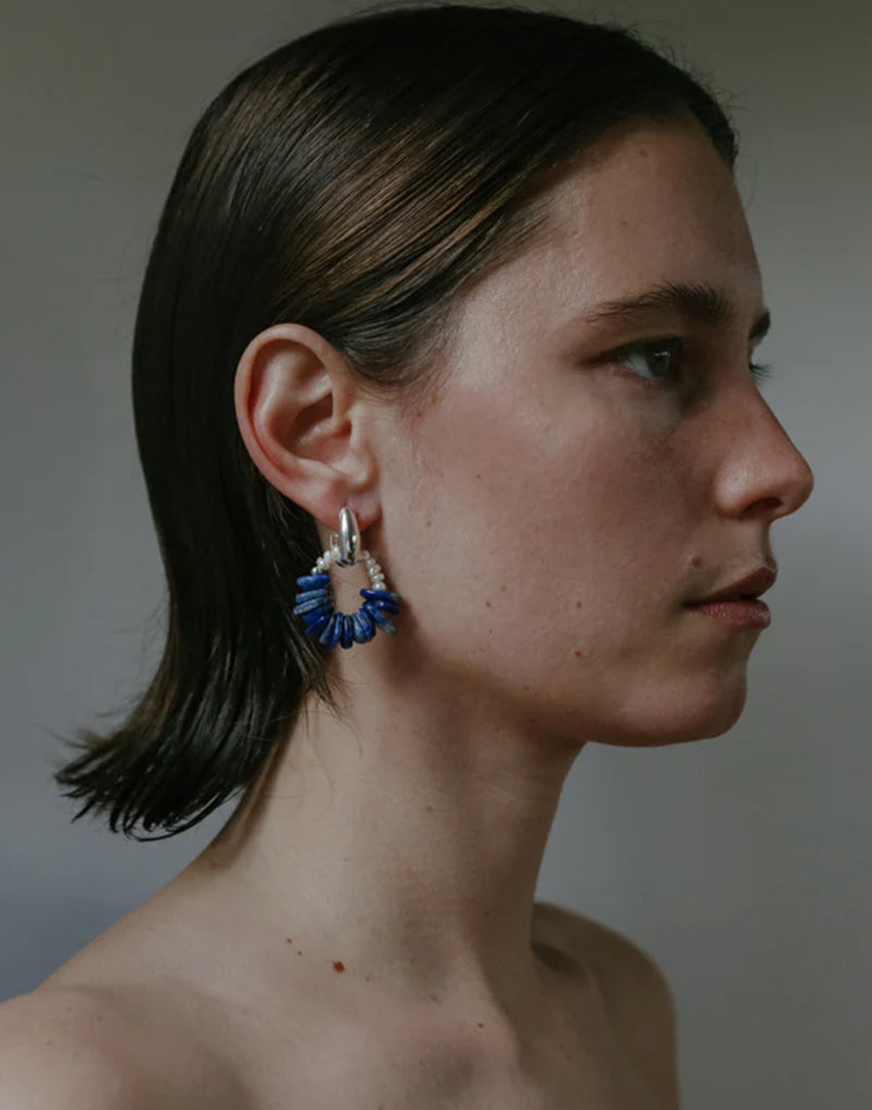 Lapis Lazuli & Silver Cora Earrings