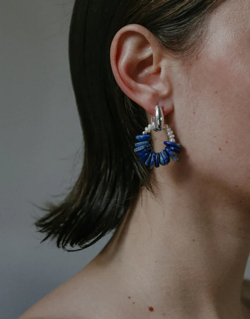 Lapis Lazuli & Silver Cora Earrings