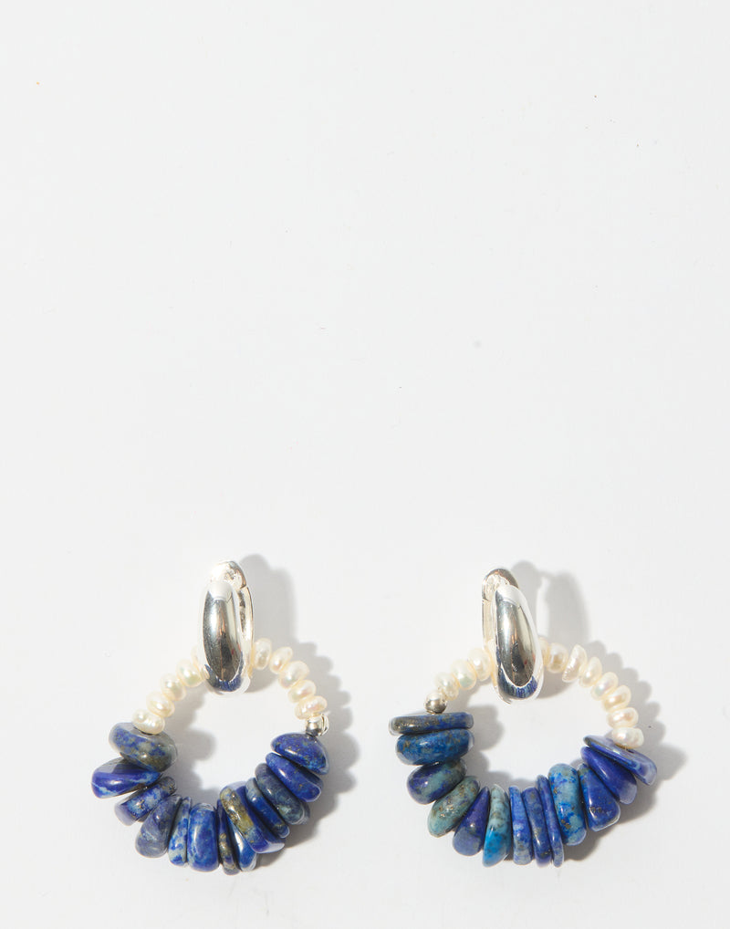 Lapis Lazuli & Silver Cora Earrings