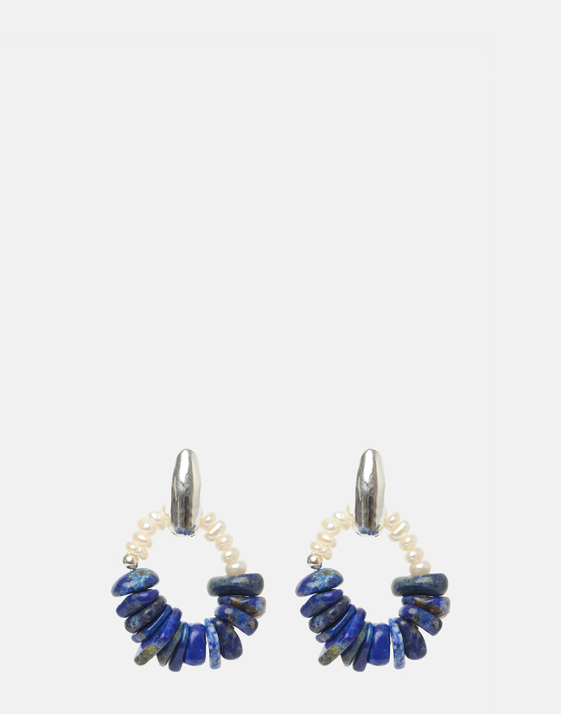 Lapis Lazuli & Silver Cora Earrings