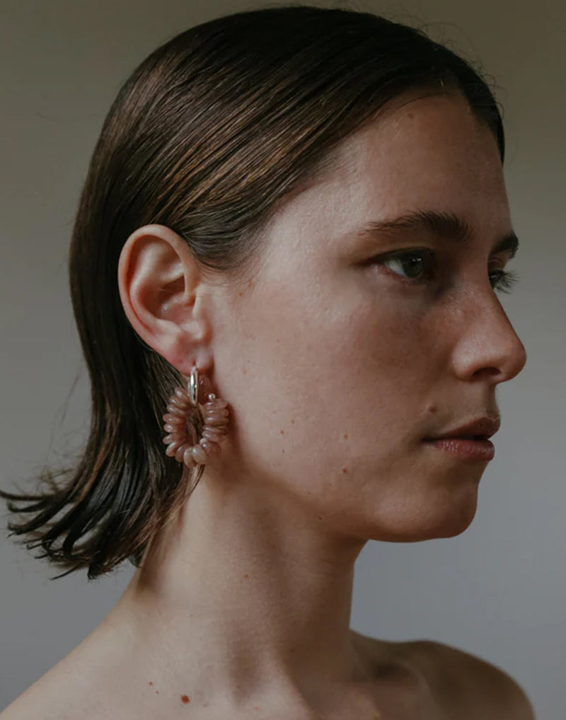 Cherry Quartz & Silver Delphine Earrings