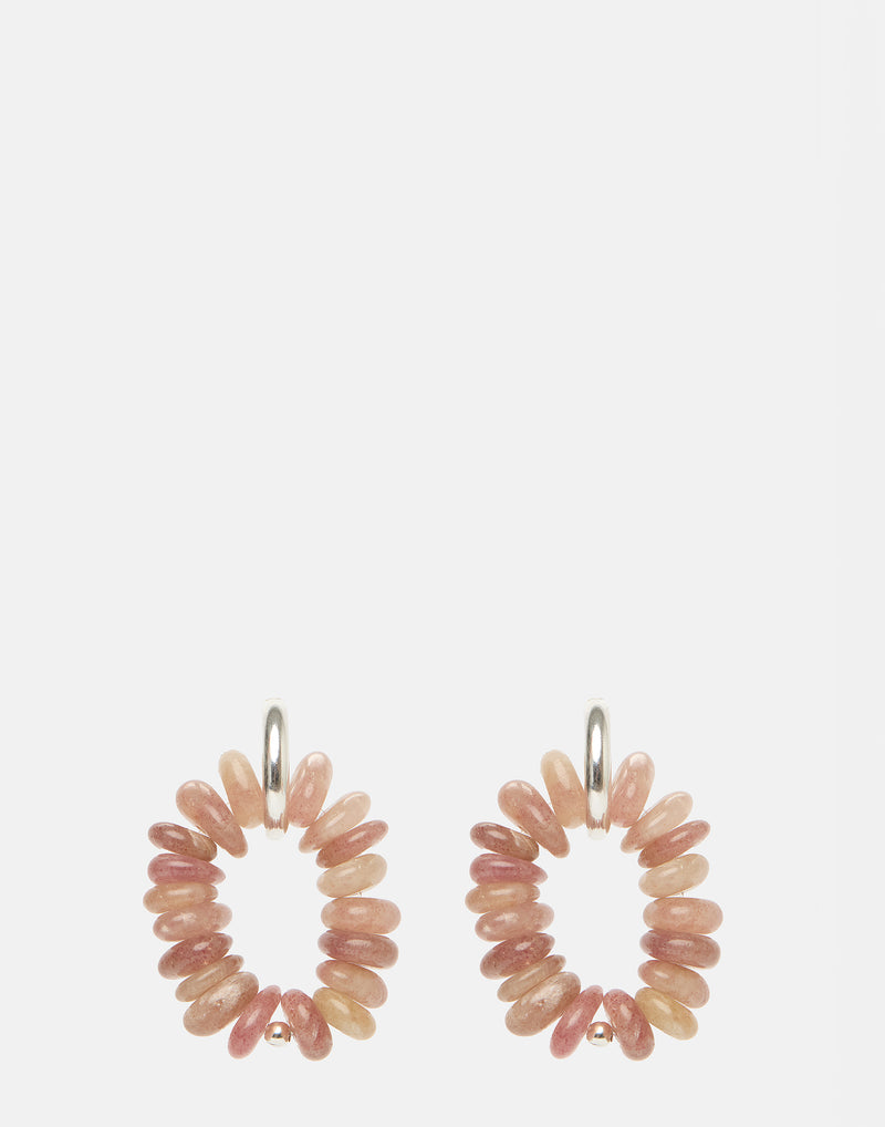 Cherry Quartz & Silver Delphine Earrings