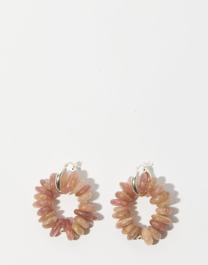 Cherry Quartz & Silver Delphine Earrings