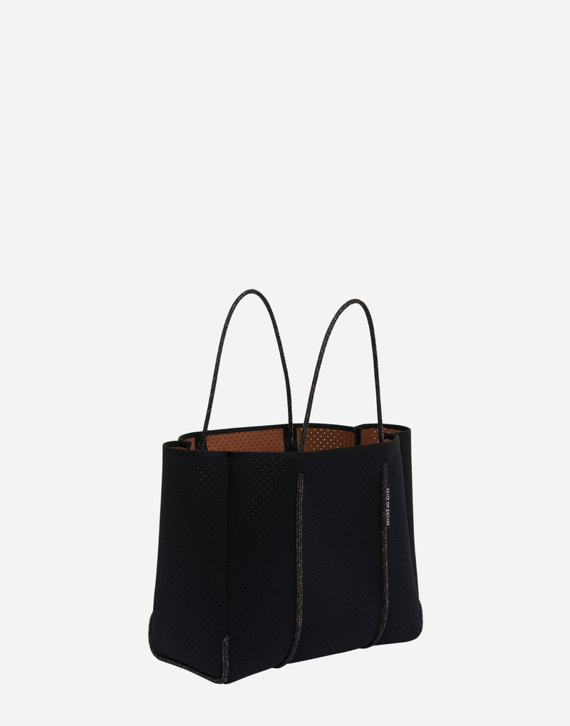 Black & Saddle Dual Tone Flying Solo Tote