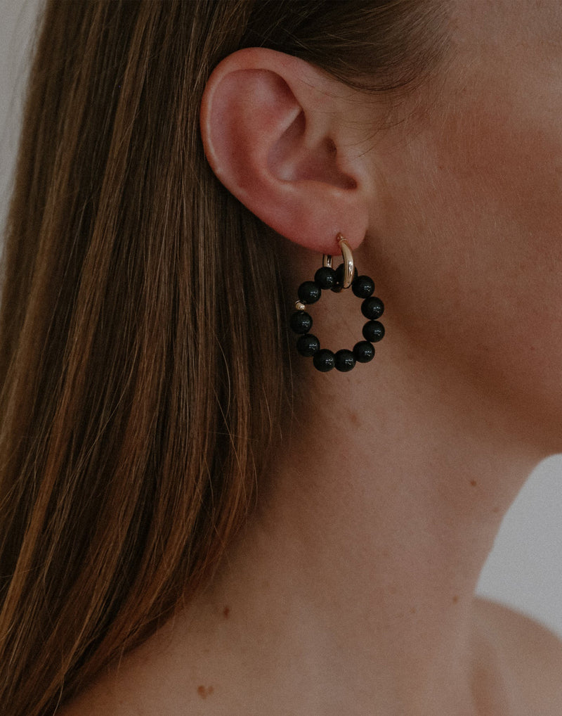 Onyx & Gold Nolan Earrings