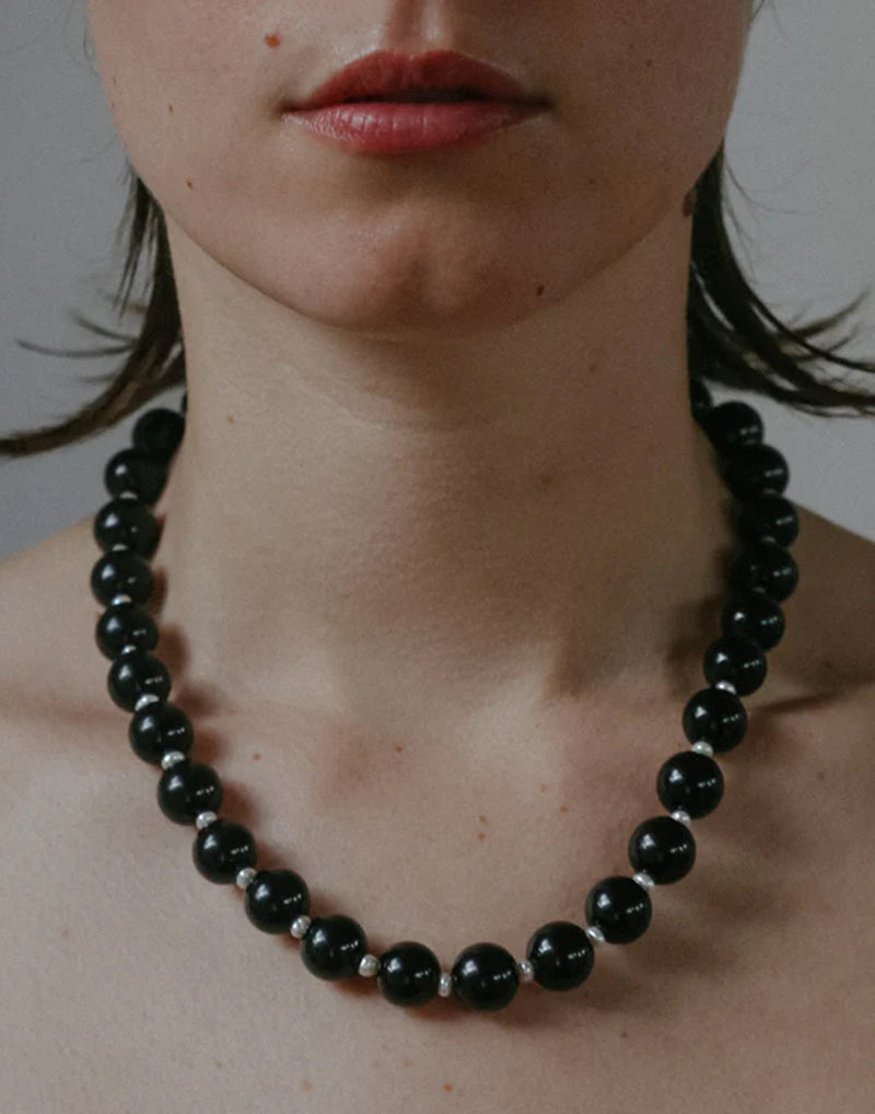 Freshwater Pearl & Onyx Ophelia Necklace