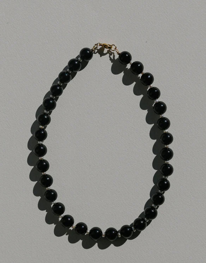 Freshwater Pearl & Onyx Ophelia Necklace