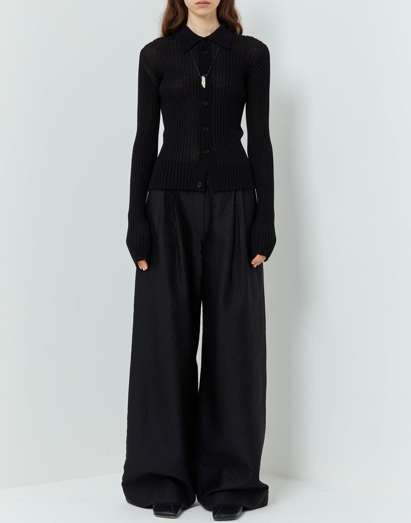 Black Viscose Blend Pisha Trousers