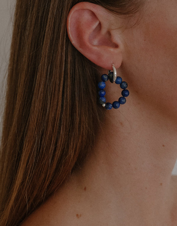 Lapis Lazuli & Silver Sloan Earrings